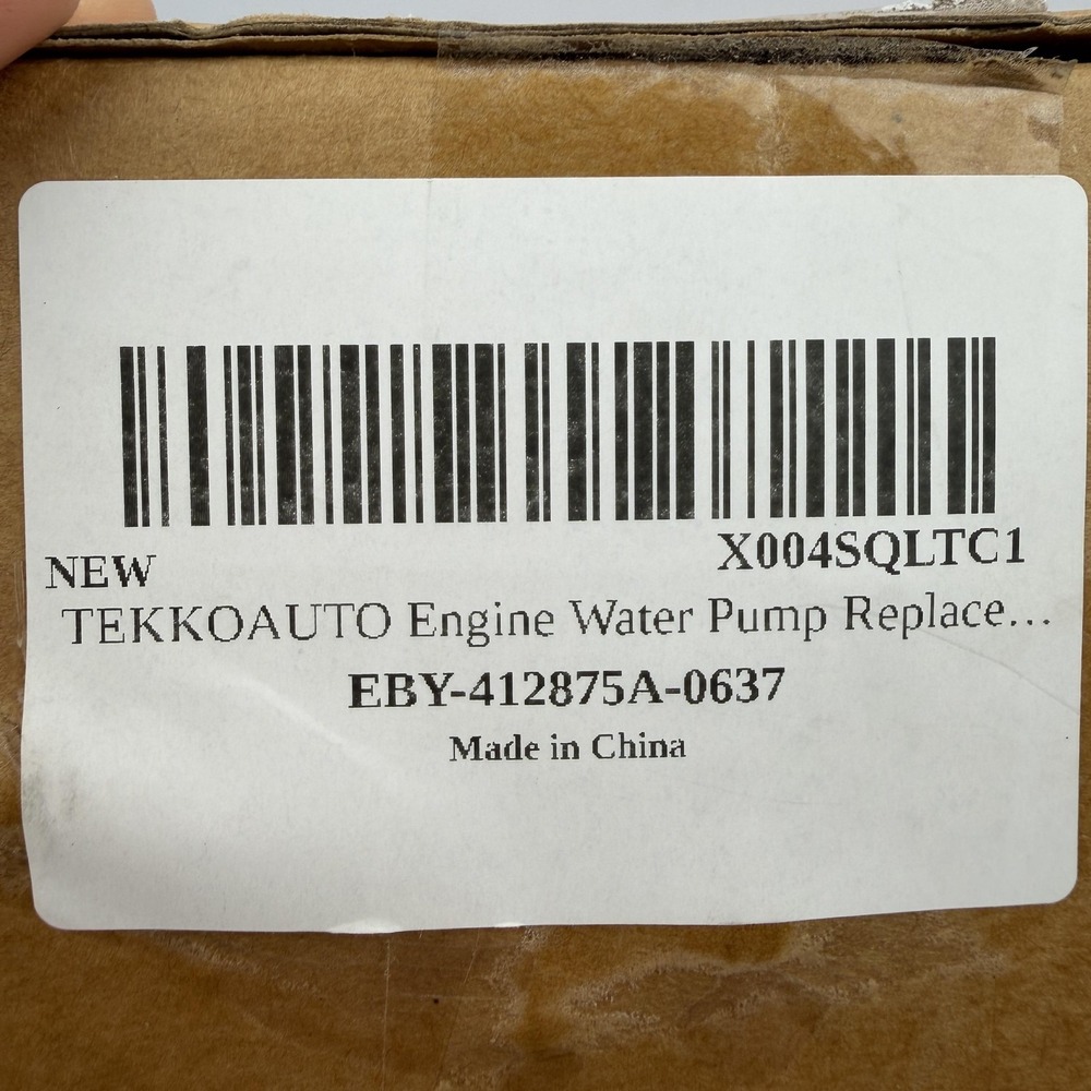TEKKOAUTO Engine Water Pump EBY-412875A-0637 Belt Driven Aluminum New‎ Cooling